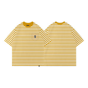DGRAVE SAINTS CASKET LABEL POCKET STRIPES SERIES BUTTERSCOTCH T-SHIRT