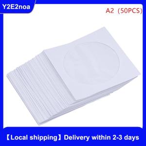 【Local shipping】 Envelopes Storage Clear Window Case Flap White Folded Paper Bag 10 50PCS 12.5CM CD DVD Disc Paper Sleeves