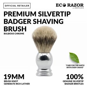 Ubersuave Eco-Razor Bulbous Chrome Shaving Brush (Premium Silvertip Badger)-SGPOMADES