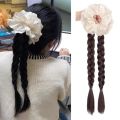 OBDUTE White Lace Hair Bands Ponytail Holders Hair Artifact Korean Style Pony Tail Hairpiece Elegant Synthetic Boxing Braided Wig Women. 