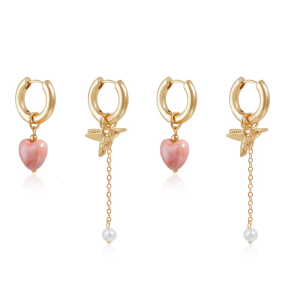 Vintage Inspired Asymmetric Heart and Bird Earrings Hypoallergenically Zinc Alloy Fashion Gift for Women