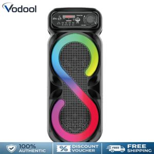 Bluetooth-Compatible Speaker Portable Boombox with RGB Light Outdoor Speaker Remote Control Wireless Speaker High Volume for Outdoor Camping
