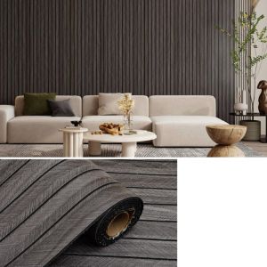 GENENIC Self-Adhesive Imitation Wood  Wallpaper Peel and Stick PVC Artificial Grille Wall Sticker Durable DIY Wall Decoration for Ceiling