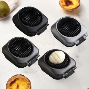 WENTIVV Portable 2 In 1 Egg Slicer Labor-saving with Stainless Steel Wires Egg Cutter Creative Aluminum Alloy Eggs Divider Splitter for Hard Boiled Eggs