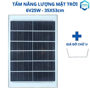 TẤM PIN NĂNG LƯỢNG MẶT TRỜI MONO 6V 25W 35x53cm - TEKI