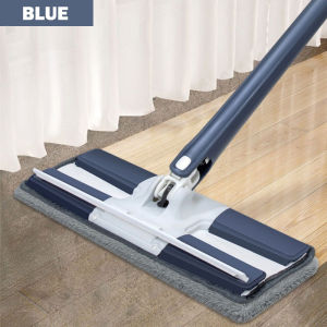 【DAILY ESSENTIAL】 Hands-Free Flat Mop with Wiper Strip/ Lazy Mop/ Hanging Storage Mop/ Large Panel Wet Dry Dual-Use Mop