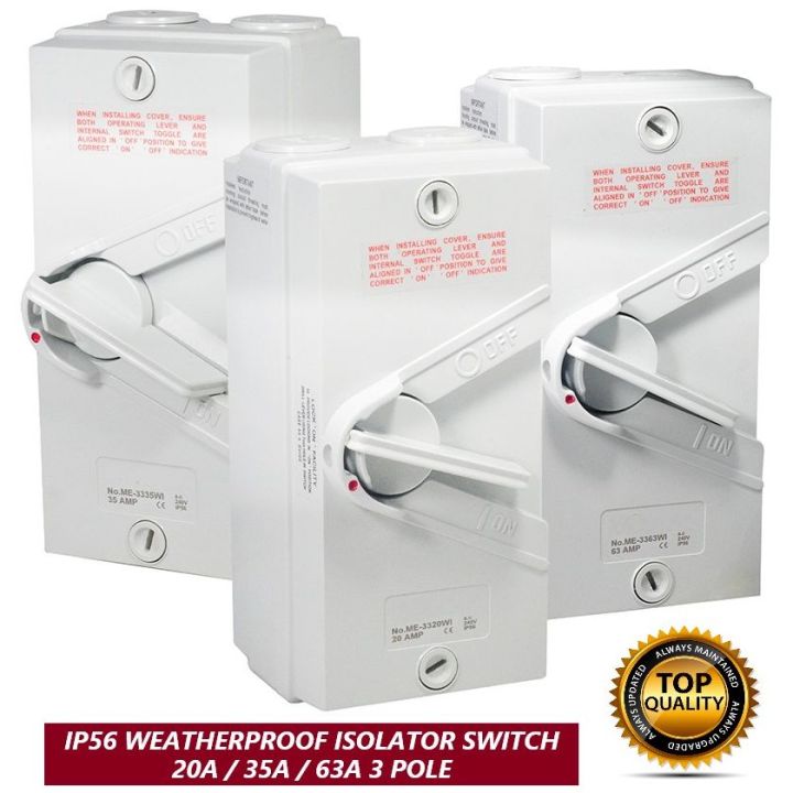 GOOD QUALITY + READY STOCK!! Weatherproof Isolator On/Off Switch 3 ...