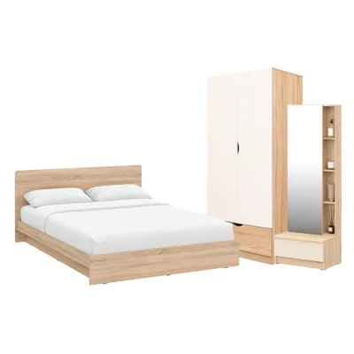 Koncept Furniture ชุดห้องนอน ขนาด 5 ฟุต รุ่น Hannie & Havin 80 ซม. สีขาว
