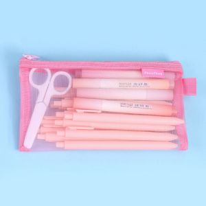 LETOY Korean Version Net Pen Bag High Appearance Level Ins Stationery Storage Bag Portable Multifunction Pencil Bag Student