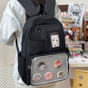 Japanese Style Double Shoulder itabag Junior High School College Student Backpack Travel Backpack Large Capacity High Aesthetic Value Transparent Backpack  #1527