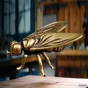 [COD] REMAI0 1 Piece Metal Insects Animal Figurine Home Office Desktop Decor Mini Brass Fly Insect Ornament Miniature Statue Vintage Craft Decoration