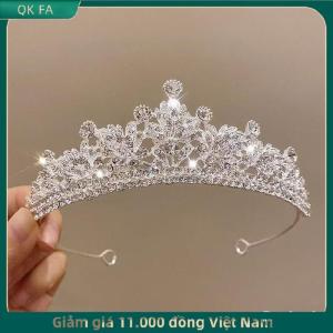 QK FA ✨ Đám cưới tóc Tiara pha lê Bridal Tiara vương miện bạc màu diadem Mạng Che Mặt tiaras Phụ kiện tóc cưới headpieces đầu trang sức