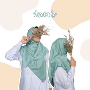 Hijab Saten Segiempat Polos | Kerudung Segi Empat Satin Silk | Hijaber Muslimah