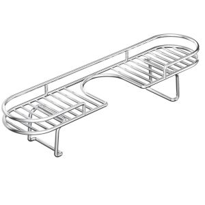 PLUMFOU No-Drill Faucet Storage Rack Foldable Foot Stainless Steel Bathroom Organizer Non Punching Stable Sink Shelf Countertop