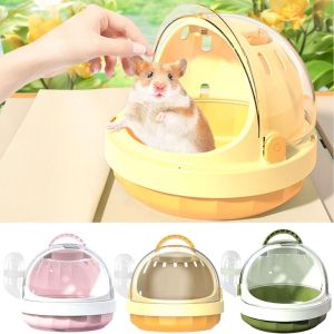 OUTOPEN Water Bottle Small Animal Carrier Cage Portable Safe Door Lock Small Pet Carrier Easy To Carry Transparent Design Hamster Carry Box Travel