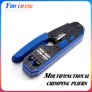 Pass Thru RJ45 Crimper Tool Cat5/Cat5E/Cat6 8P Cable Pass Thru Design for Cat5/Cat5E/Cat6 8P Cable
