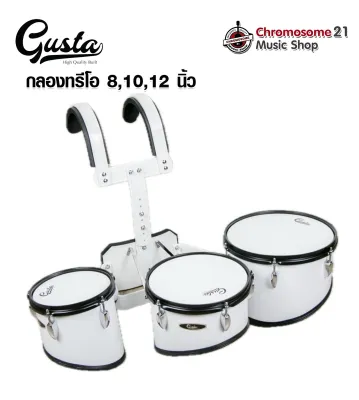 กลองทรีโอ Gusta 81012 นิ้ว พร้อมชุดสะพาย