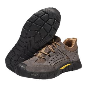 Oulylan Welder Insulated Work Footwear Cowhide Safety Protection Shoes Steel Toe Anti Smashing Boot Men Breathable Light Sneaker