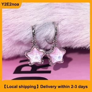 【Local shipping】 Gothic Cute Dream Fairy Moonlight Stone Star Pendant Earrings For Egirl Y2K EMO 2000s Harajuku Goth Vintage Jewelry Accessories