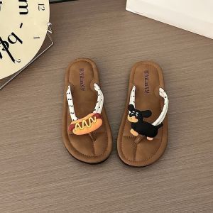 [Free Shipping] 2026 New Model Lightweight Versatile Sandals with Skirt Cute Sausage Dog Flat Flip-Flops for Women Summer Outdoor Wear