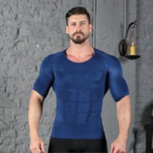 Men‘s Shapewear Short Sleeve Shirt Body Shaping Tummy Control Top Compression Tight T Shirt Plus Size S-3XL