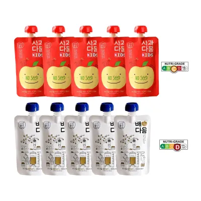 Sigolstory 10-Pk NFC Korean Apple and Pear Juice Bundle (5 x Apple 120ml 5 x Pear 100ml)