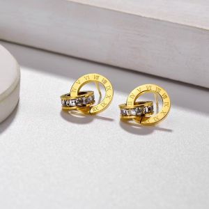 Ladamas Anting Titanium Dengan Cincin Permata Berkilau Fashion Korea AT2