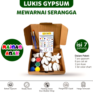 Painting Gypsum Set Melukis Anak Mainan Mewarnai Lengkap Patung Gipsum Cat Air Kuas Toys Stationery