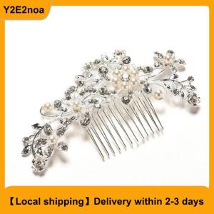 【Local shipping】 New Rhinestone Wedding Flower Hair Clip Hair Comb For Women Bride