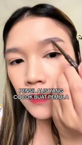 COD&Ready Eyebrow Pensil 2 in 1 Waterproof Alis Drawing Automatic Pencil + Alis Sikat 2in1 Tahan Air Long Lasting Kepala Ganda Dengan