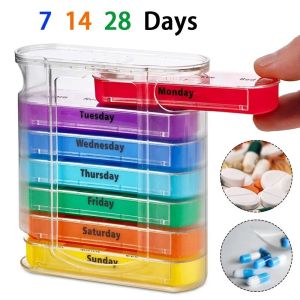 ZENGD 7 Days Pill Dispenser Box a Week Portable Pill Box Splitter Easy Open Large Capacity Sealed Pill Case Home Organizer