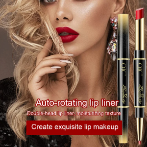 Dualended makeup lipstick pencil Swivel lip liner pencil with matte red color lip liner pencil