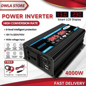 4000W/6000W/12000W 12V to 220V Car Power Inverter Converter Charger Adapter Dual USB LED Display Voltage Transformer