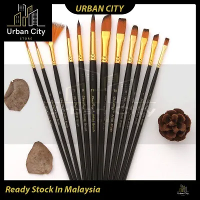 Artists Paint Brush Set Nylon Hair Matte Acrylic Watercolor Fan Shaped Brush