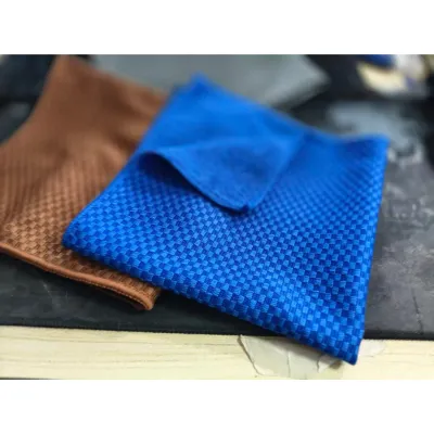 ผ้าเช็ดกระจก ผ้าเช็ดแก้ว Microfiber Waffle Weave วัฟเฟิล วีฟ สำหรับเช็ดทำความสะอาดกระจก ไม่ทิ้งรอยหรือขนผ้า