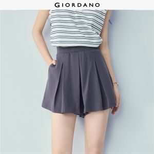 Giordano Women Women Apparel - Pleated & 100% Cotton Shorts Free Shipping 05406452