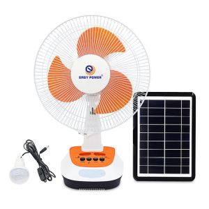 Quạt tích điện kết hợp sạc năng lượng mặt trời Easy Power  sử dụng liên tục lên đến 8h. TẶNG KÈM ĐÈN LED VÀ TẤM PIN NĂNG LƯỢNG MẶT TRỜI