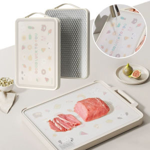 NEXASHOP เหล็กไร้สนิม เขียงสำหรับสับ ป้องกันโรคราน้ำค้าง ต้านเชื้อแบคทีเรีย ตัดบอร์ด แบบสองด้าน แผ่นติดแน่น สำหรับห้องครัว