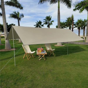 3x3m 3x4m 3x5m Waterproof Camping Tarapal Outdoor Silver Coating for Travel Tourism Sun Shelter Ultralight Tarp Awning Picnic Sunshade Camp Canopy