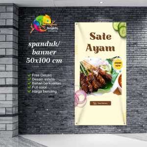 Cetak Spanduk Banner Sate Ayam Indonesian Food