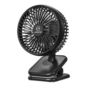 LIMOSTAR FA5 : 4000mAh Rechargable  6" Ultra Quiet Baby Stroller Click on Fan or Personal desk fan  360 degree rotation  4 speed control