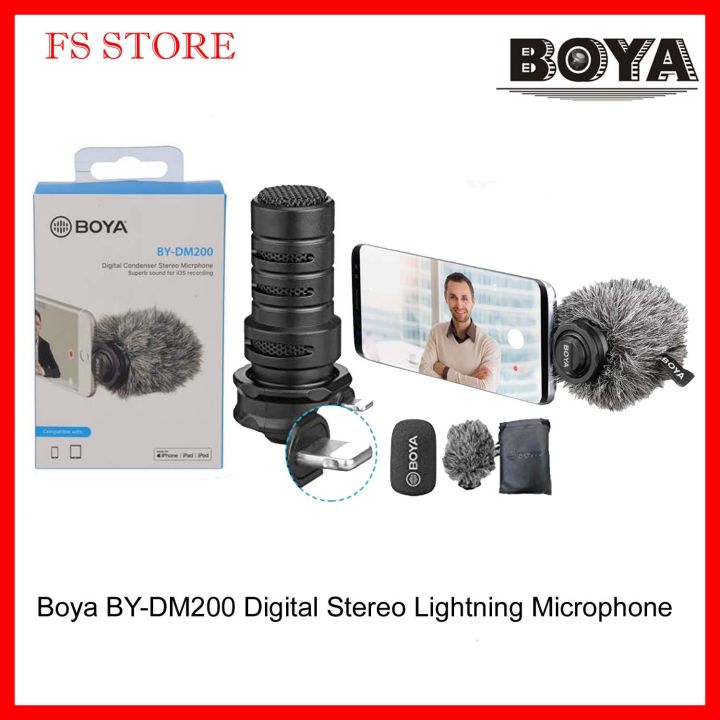 ORIGINAL BOYA MALAYSIA BY-DM200 Digital Stereo Lightning Microphone (1 ...