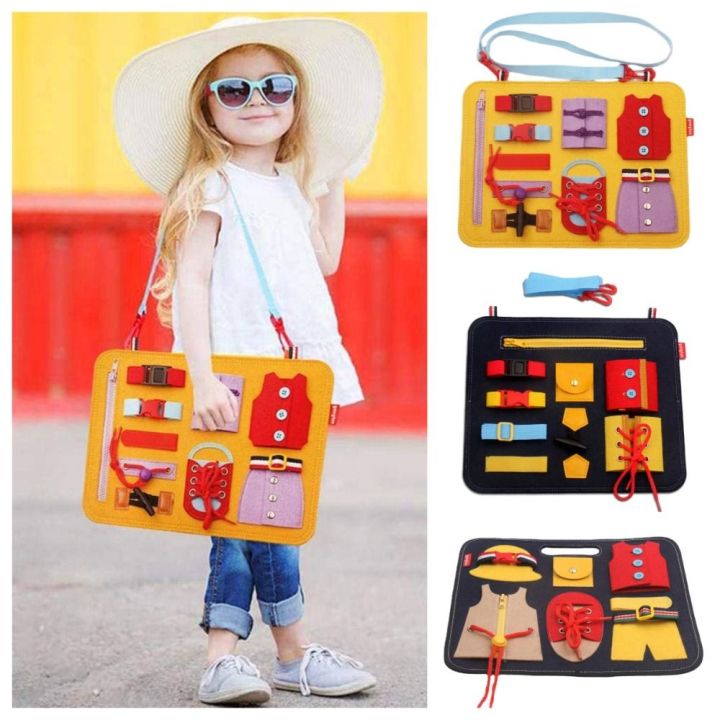 FDSFVDXGS Dressing Kids Life Skill Busy Board Early Educational Multi ...