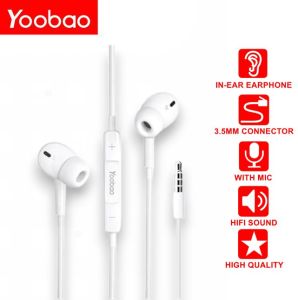Yoobao L-O16 Wired Earphone 3.5mm Connector Button Control with Microphone HiFi Sound Quality