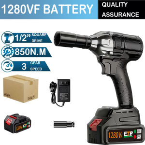 Electric Brushless Impact Wrench Cordless Tools Set Heavy Duty 1280VF/1980VF Rechargeable