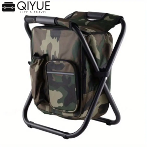 3 in 1 Cooler Backpack Foldable Fishing Chair Portable Backpack Chair with Fabric Cooler Bag Soft Sided Cooler Chair for Outdoor Hiking Events Beach Fishing Camping