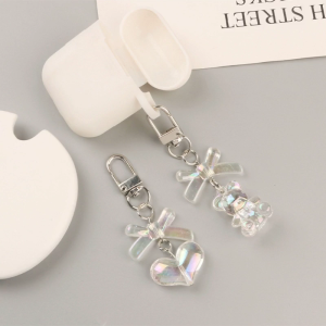 Heart/Bear Shaped Keychain Pendent Lovely Keychain Backpack Hanging Pendants Keyrings for Women Girl Handbag Decorations