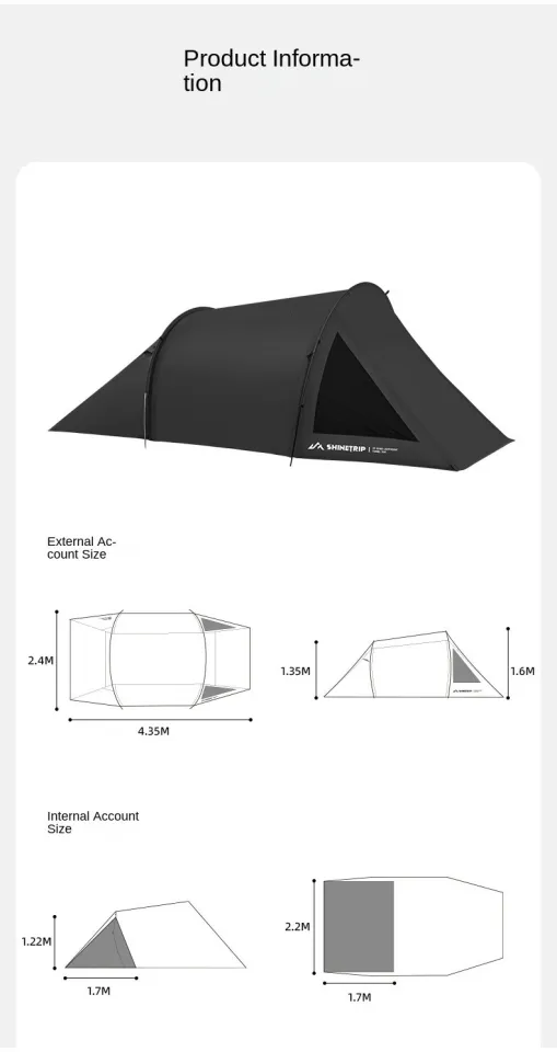 ShineTrip Tent Tunnel Tent 05 Series Stable and Durable