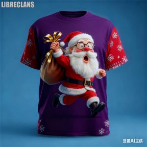 [Local Stock] HBESTY  Christmas Mens 3D Print T-Shirts Y2K Cartoon Santa Claus Graphic Design Casual Round Neck Tee Shirt Summer Autumn Mens Clothing