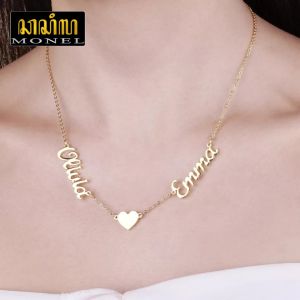 Kalung Nama - CASILA MONEL: Warna Silver dan Emas Tahan Lama Anti Karat - Cantik Berkualitas Cocok Untuk Kado Hadiah - Couple Name Series Necklace: Titanium 18K Gold Plated - COD Bayar Di Tempat